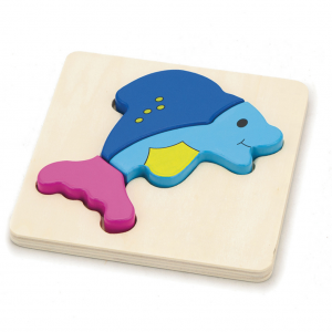 Детска играчка, дървена играчка, играчка за деца, пъзел, Viga Toys, дете, пъзел с делфинче, делфин
