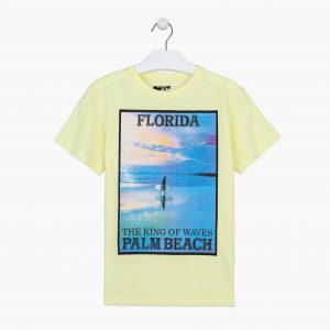 Детска тениска LOSAN за момче в жълто и щампа FLORIDA